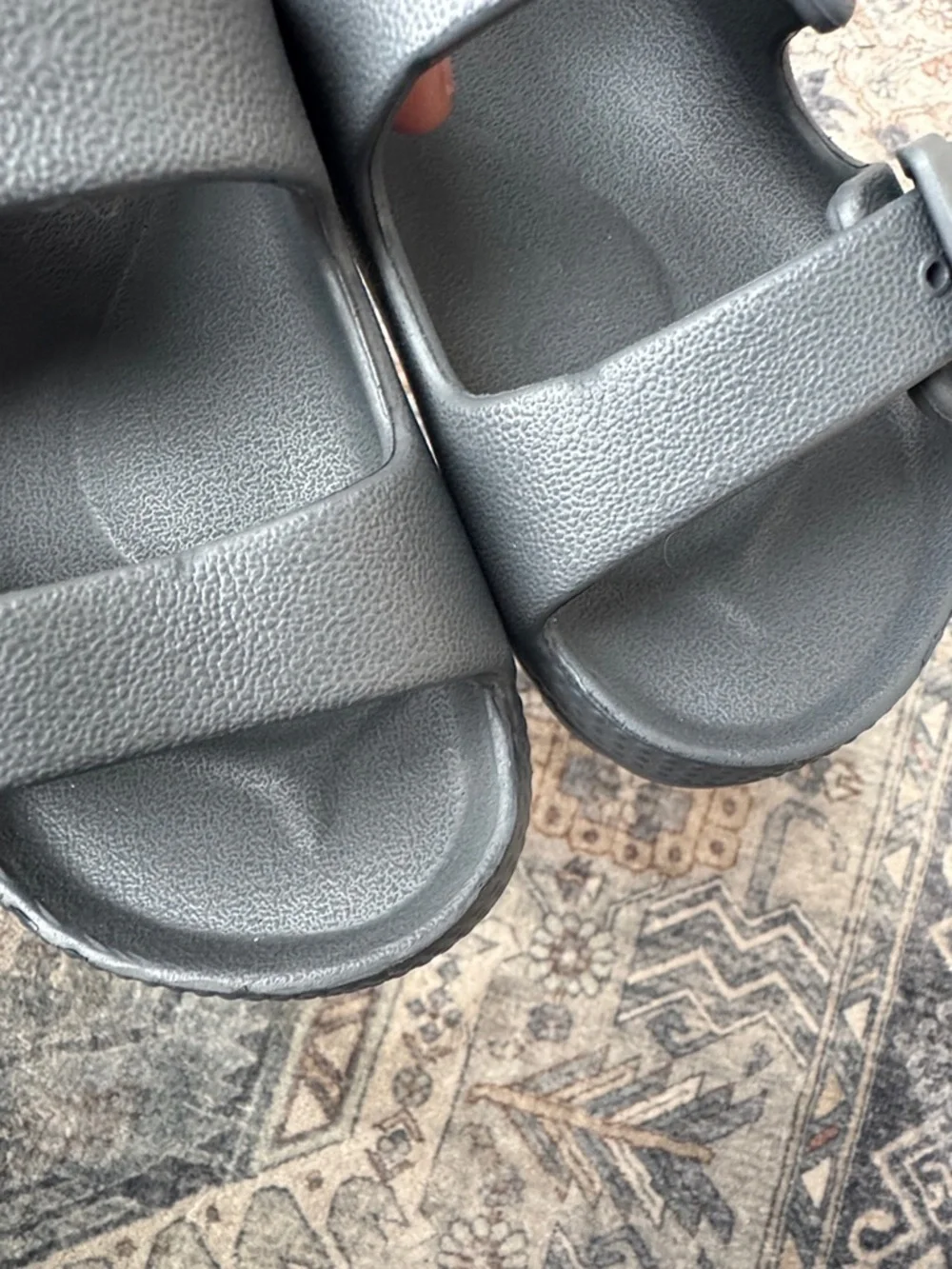 Gray Toddler Sandals Size 7 Double Strap Buckle Summer Shoes